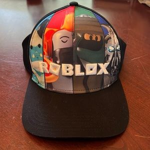 Youth Roblox Snapback Hat One Size Black Embroidered Spell Out